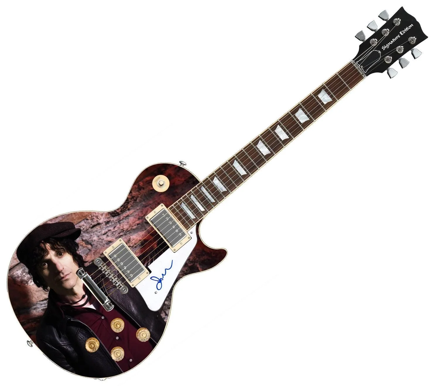 Jesse Malin Signed Autographed 1/1 Custom Graphics Photo Guitar, image 3