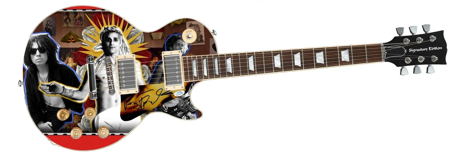 Jane?s Addiction Perry Farrell Signed 1/1 Custom Graphics Guitar ACOA, image 2