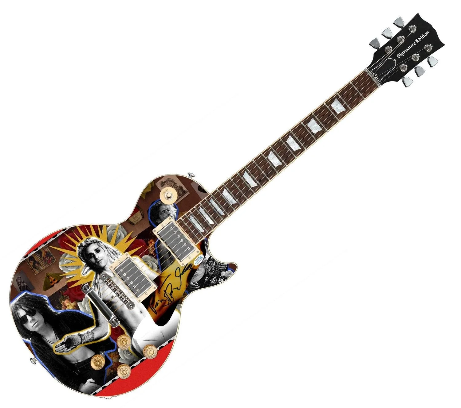 Jane?s Addiction Perry Farrell Signed 1/1 Custom Graphics Guitar ACOA, image 3