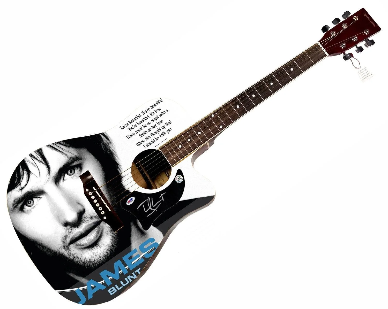 James Blunt Signed Custom Graphics 1/1 Acoustic Guitar JSA, image 3
