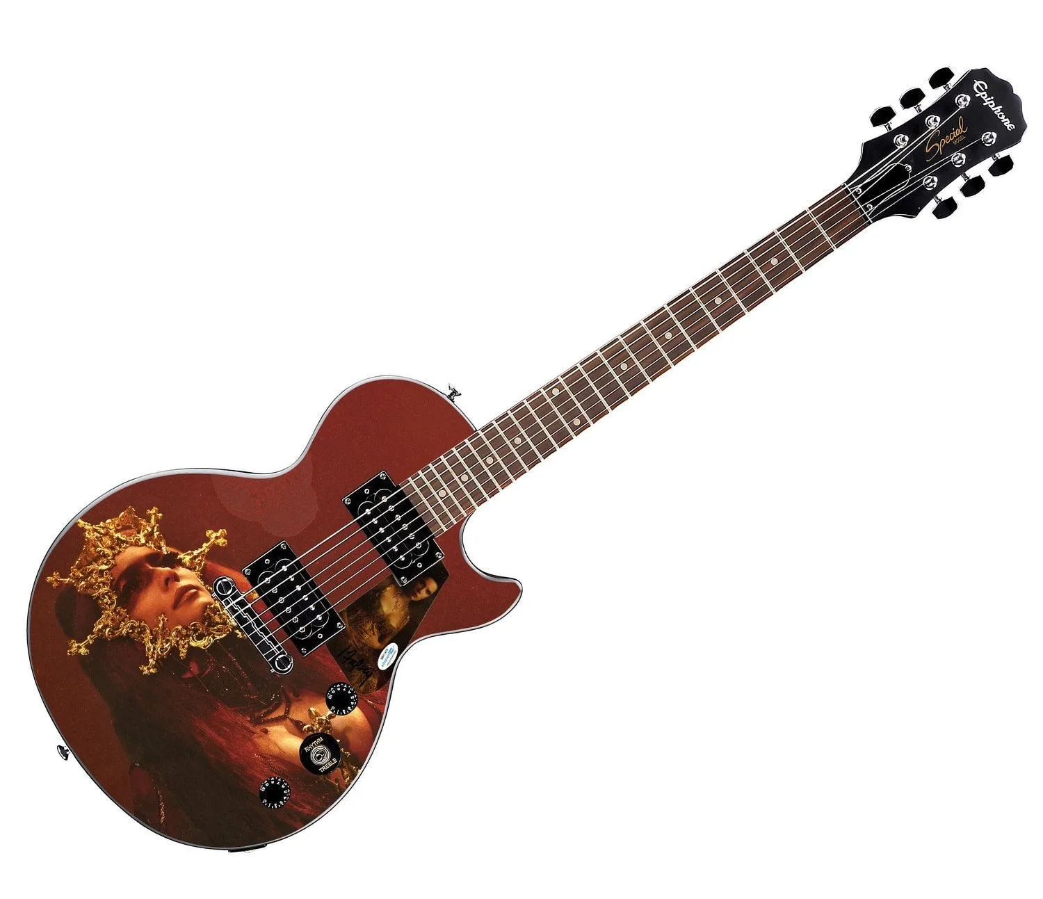 Halsey Signed Epiphone 1/1 Custom Graphics Guitar ACOA, image 3