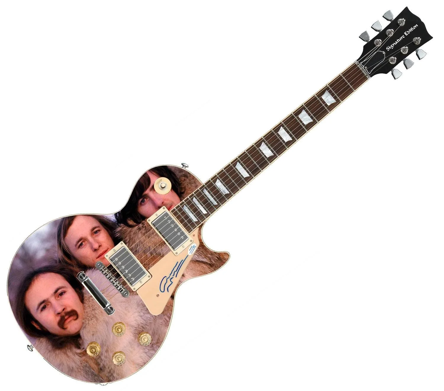 Graham Nash Signed Autographed 1/1 Custom Graphics Photo Guitar ACOA, изображение 3