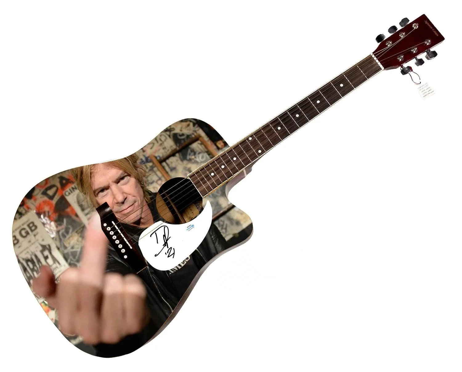 Guns N Roses Duff McKagan Signed Custom Graphics Photo Guitar ACOA, изображение 3