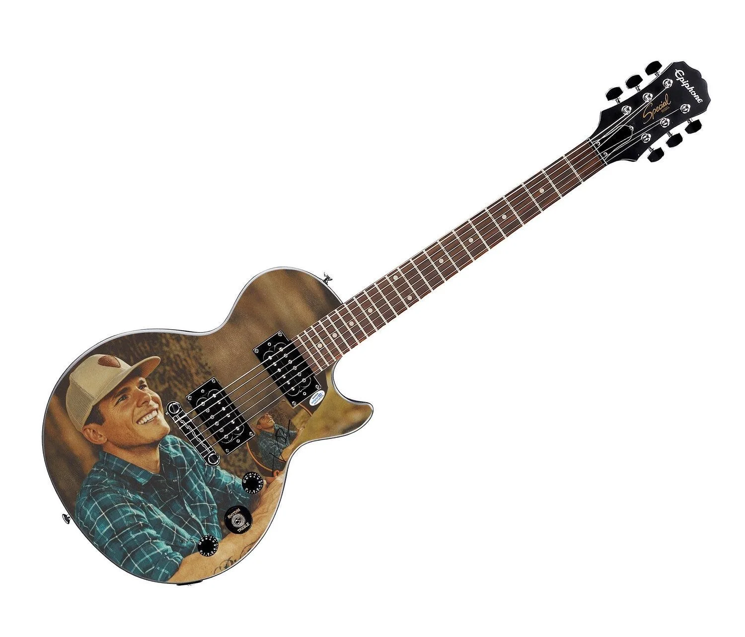 Granger Smith Signed Gibson Epiphone Les Paul Photo Graphics Guitar ACOA, image 3