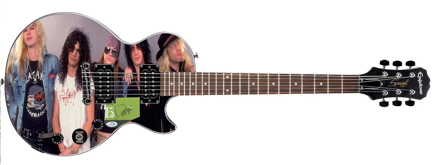 Guns N Roses Duff Mckagan Autographed Epiphone Les Paul Photo Graphics Guitar AC, изображение 2