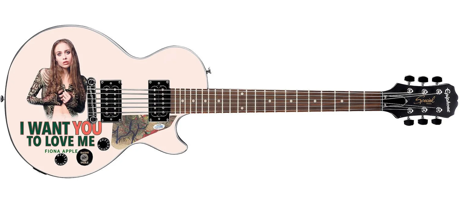 Fionna Apple Signed Gibson Epiphone Les Paul Photo Graphics Guitar ACOA, image 2