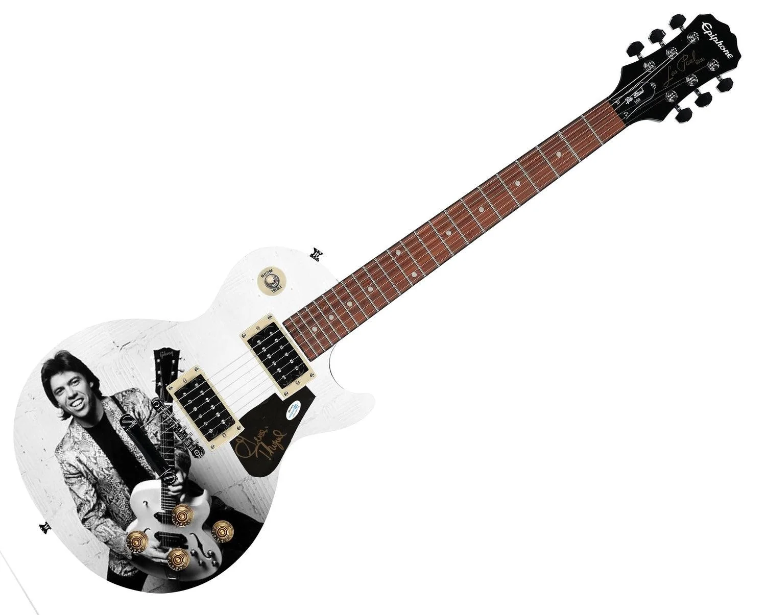 George Thorogood Epiphone Autographed Custom Photo Graphics Guitar ACOA, image 3