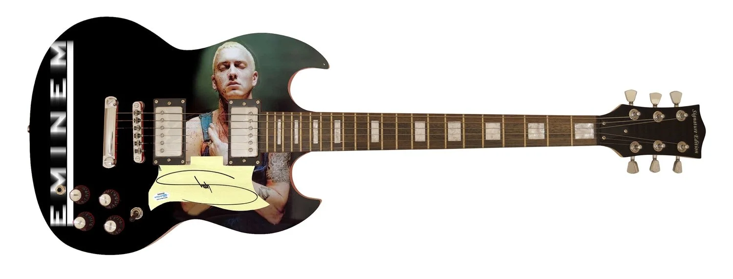 Eminem Signed Autographed Poster Photo Guitar ACOA, изображение 2
