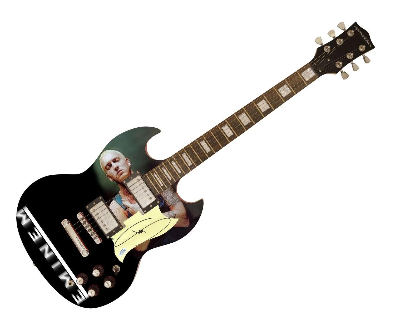 Eminem Signed Autographed Poster Photo Guitar ACOA, изображение 3
