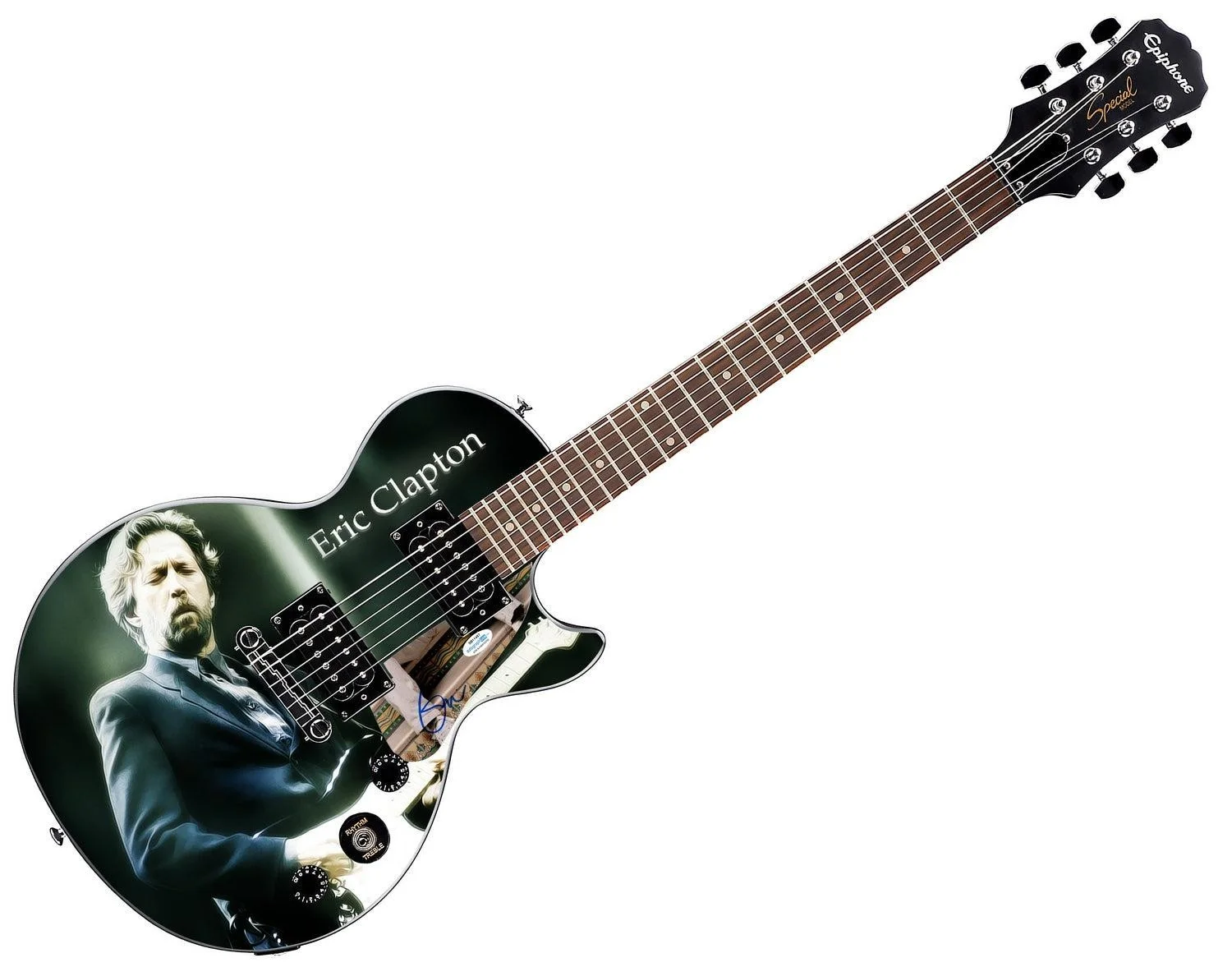 Eric Clapton Autographed 1/1 Custom Graphics Epiphone Les Paul Guitar ACOA, image 3