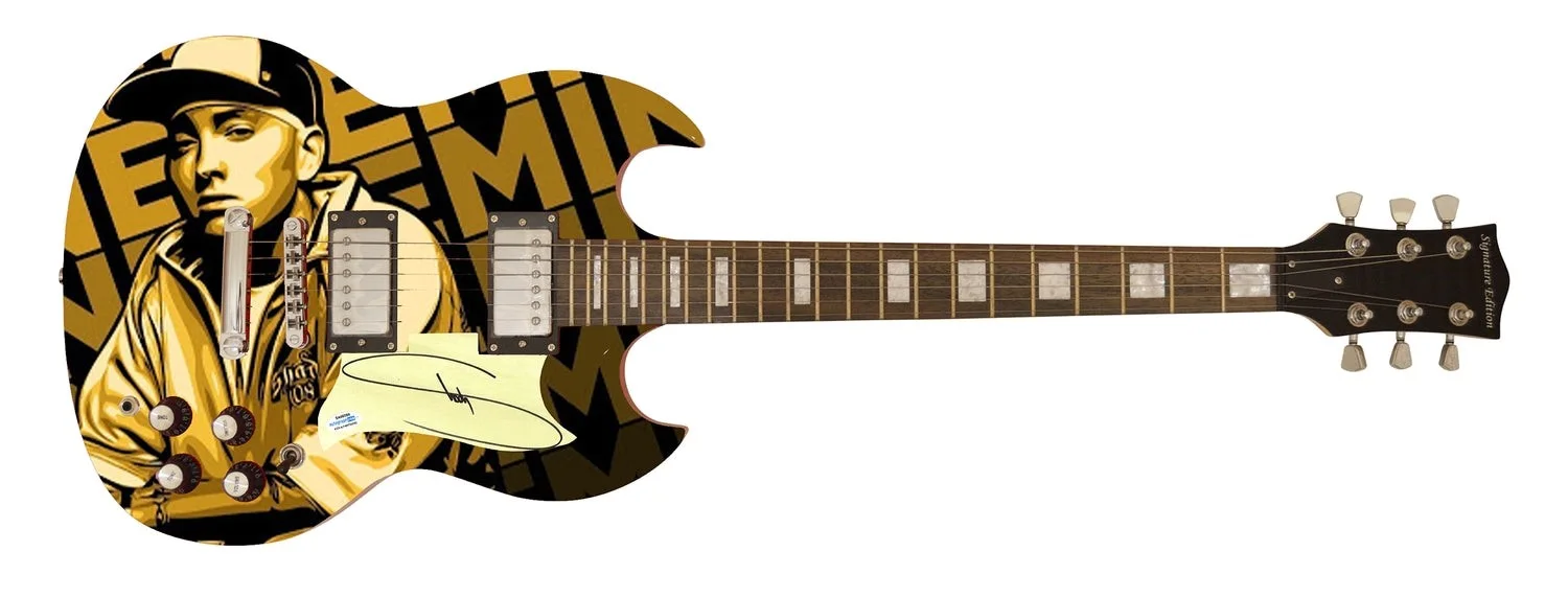 Eminem Signed Autographed Poster Photo Guitar ACOA, изображение 2