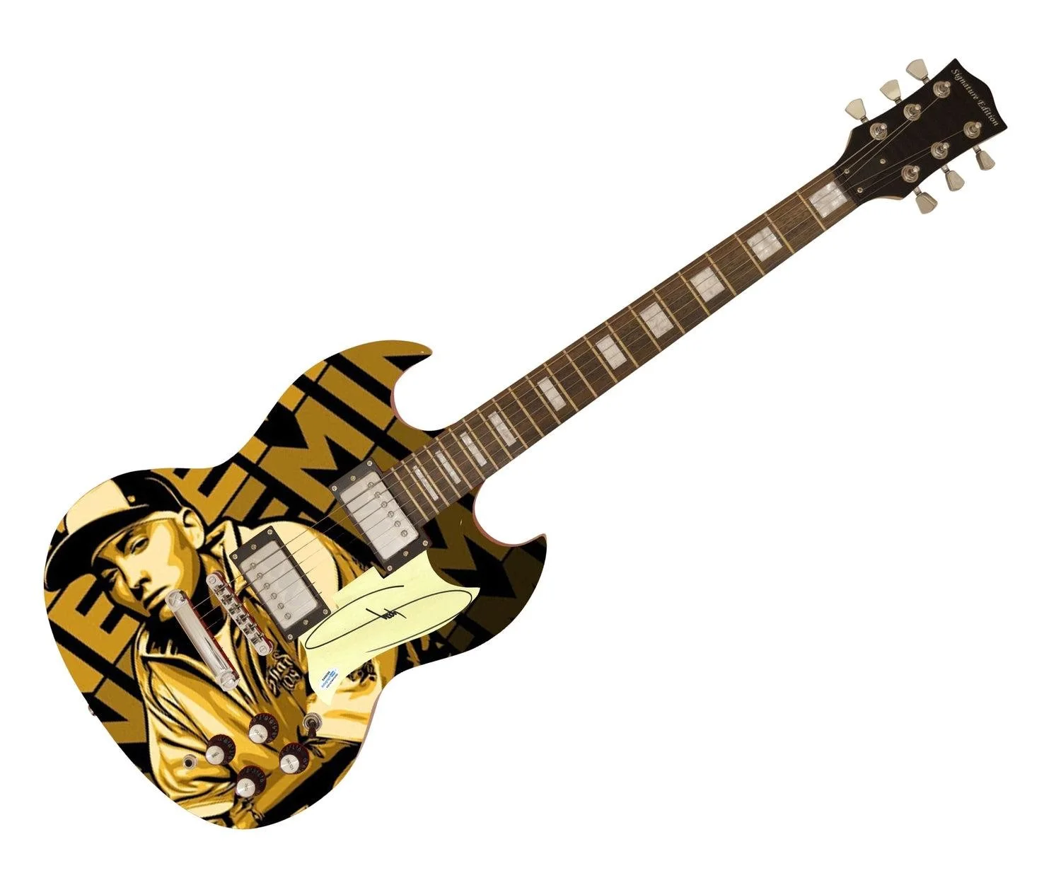 Eminem Signed Autographed Poster Photo Guitar ACOA, изображение 3