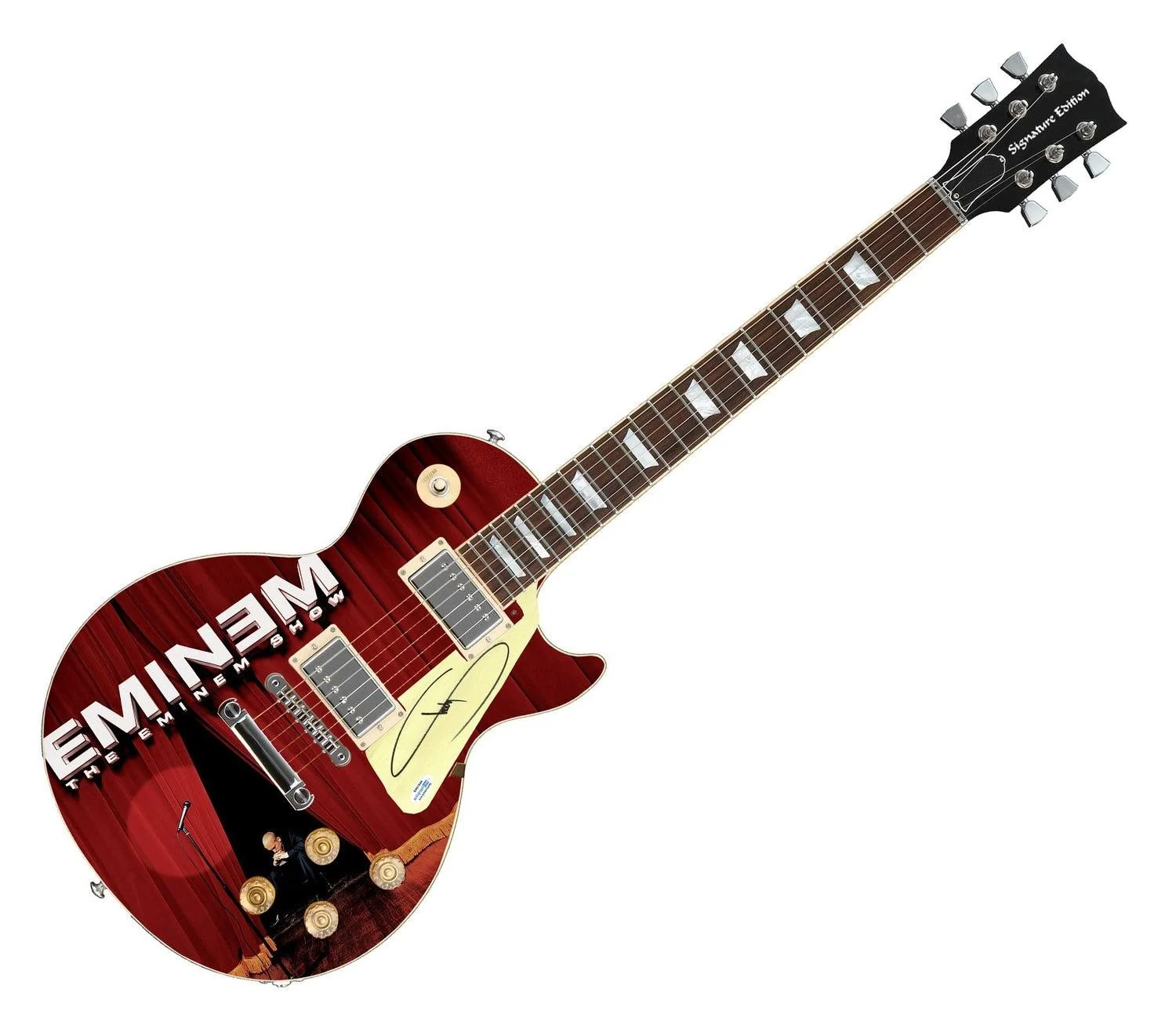 Eminem Signed Graphics Photo Guitar The Eminem Show Lp Cd Album ACOA, изображение 3
