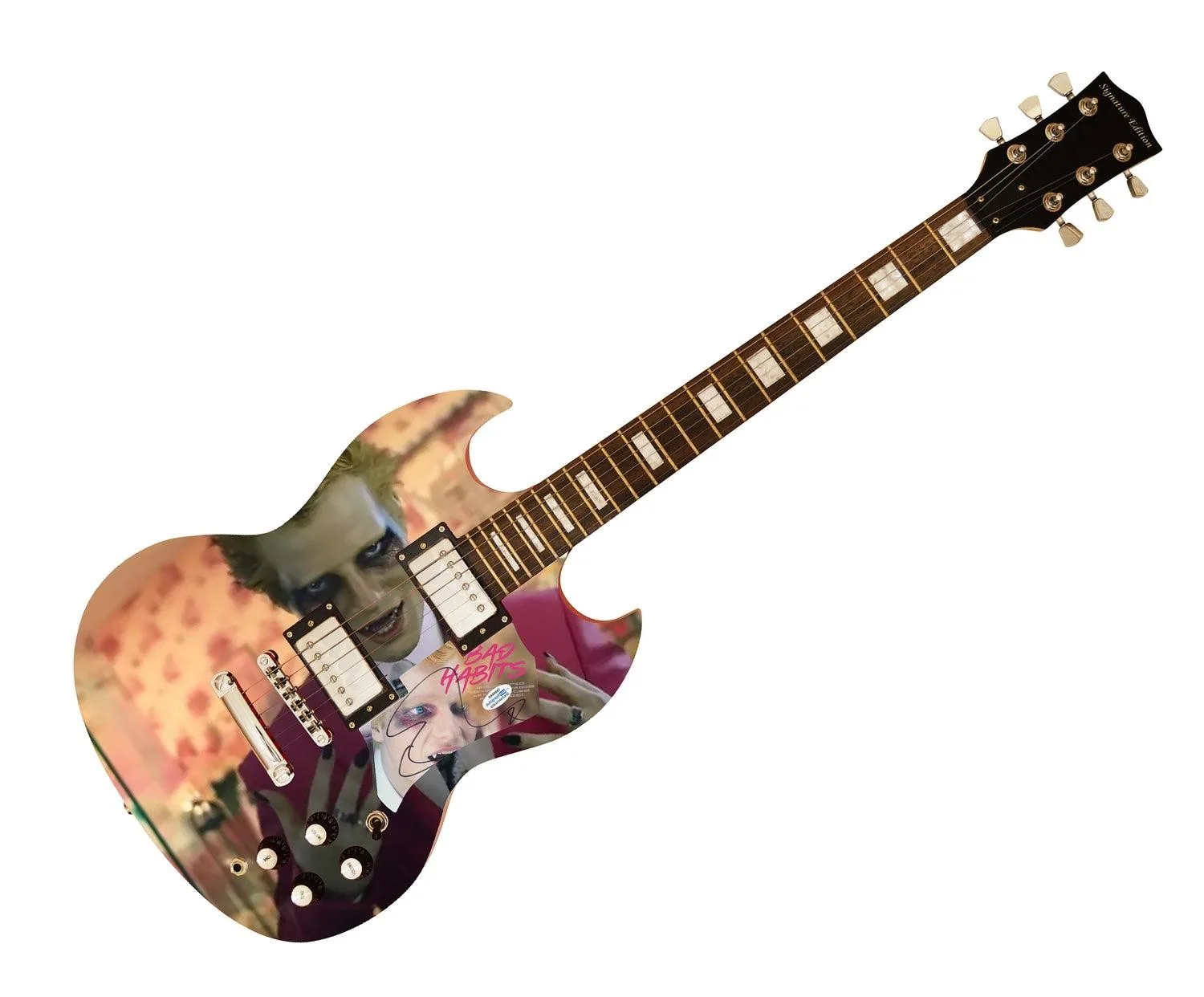 Ed Sheeran Bad Habits Signed Autographed Custom Photo Graphics Guitar ACOA ACOA, изображение 3