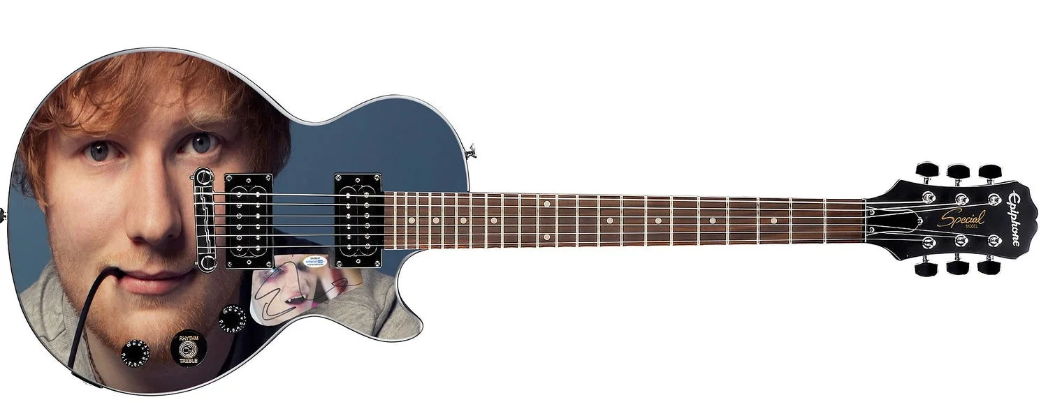 Ed Sheeran Bad Habits Signed Gibson Epiphone Les Paul Graphics Guitar ACOA, изображение 2