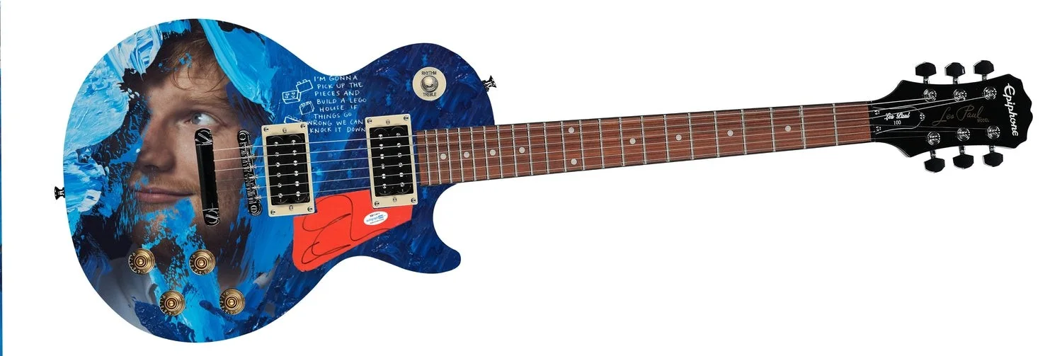 Ed Sheeran Autographed Gibson Epiphone Les Paul Graphics Guitar ACOA, image 2