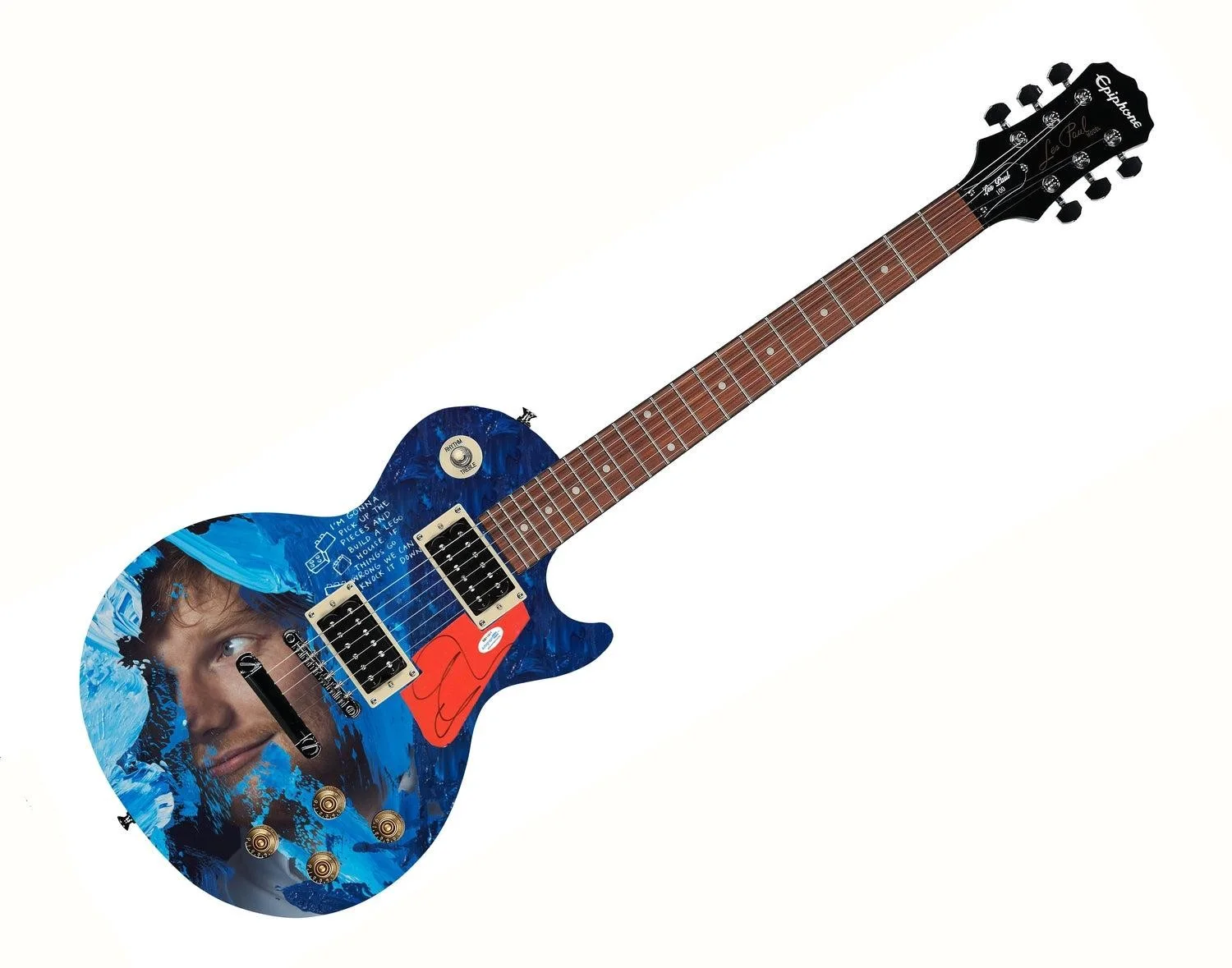 Ed Sheeran Autographed Gibson Epiphone Les Paul Graphics Guitar ACOA, image 3