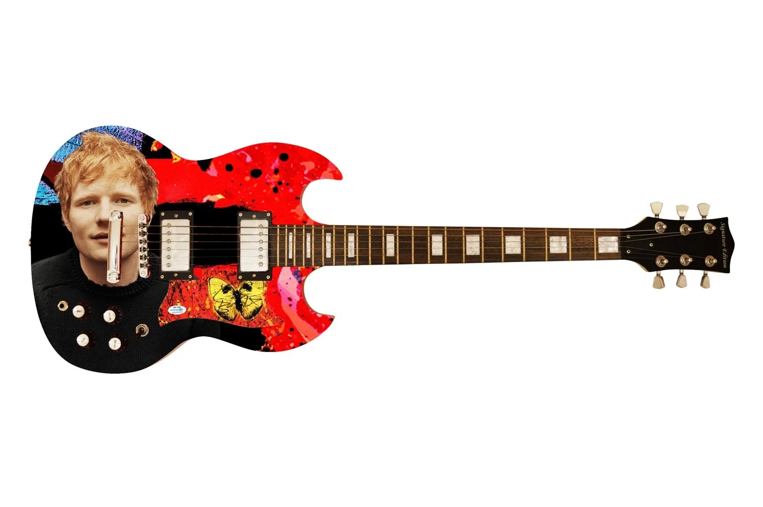 Ed Sheeran サイン入りカスタムグラフィックフォトギター ACOA, изображение 2
