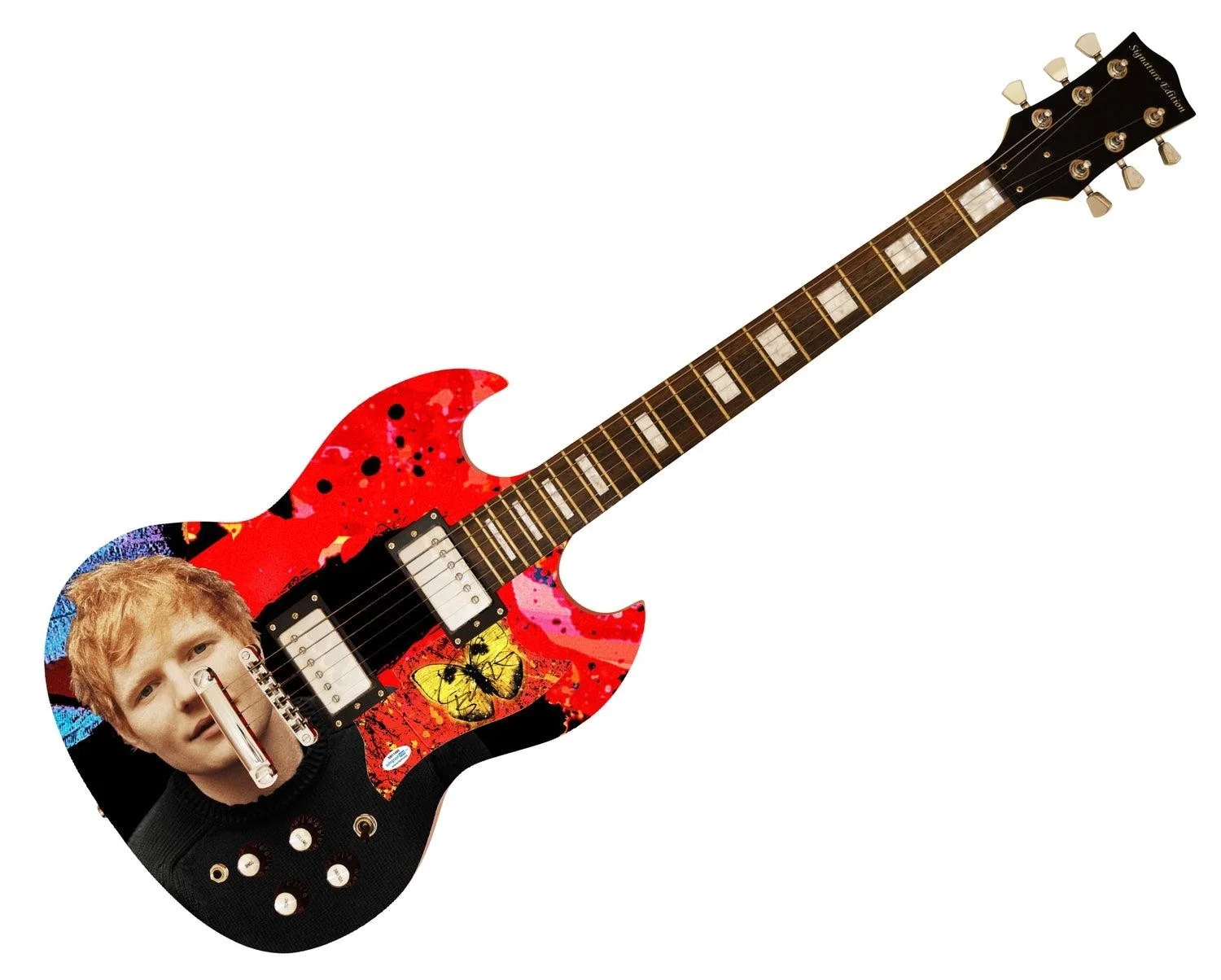 Ed Sheeran サイン入りカスタムグラフィックフォトギター ACOA, изображение 3