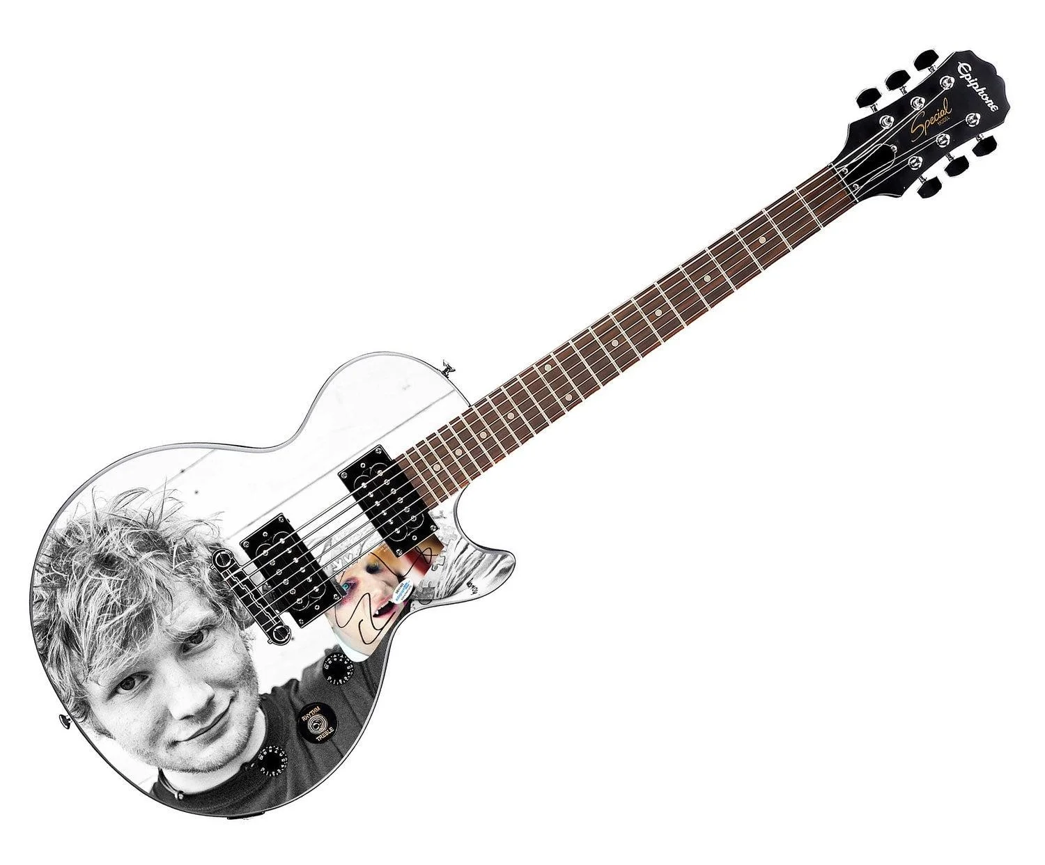 Ed Sheeran Signed Custom Graphics Gibson Epiphone Guitar ACOA, image 3