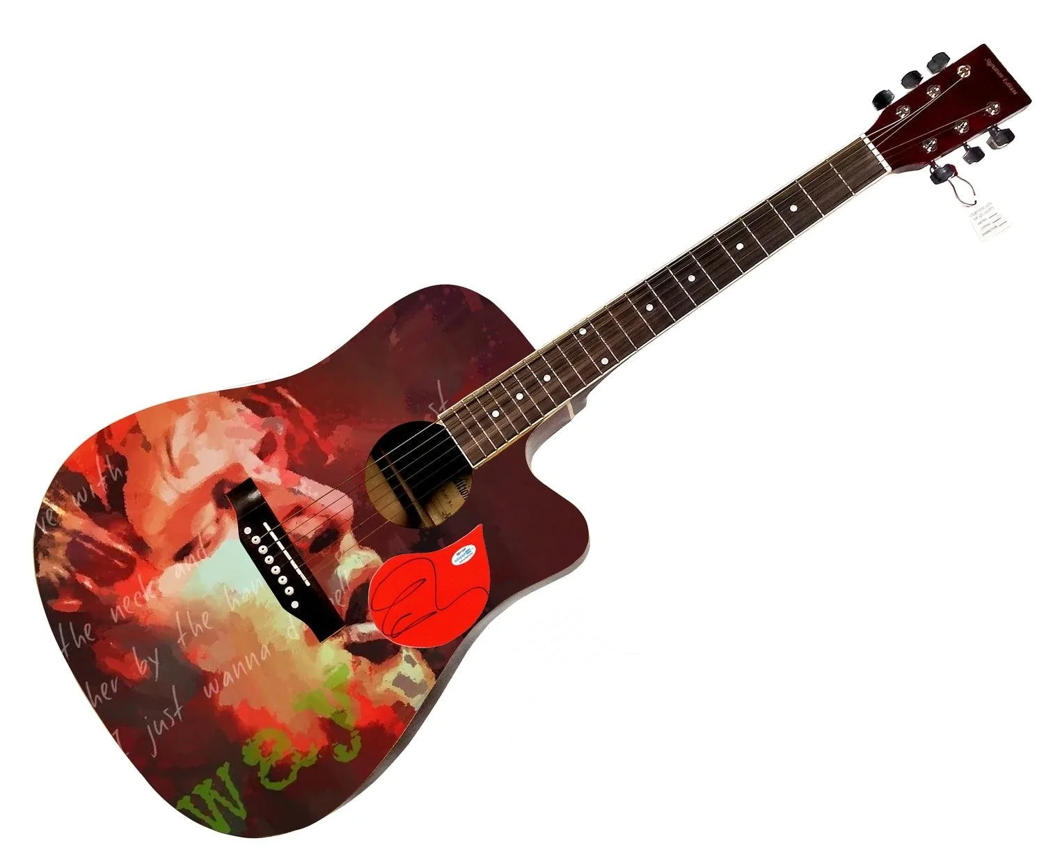 Ed Sheeran Signed Autographed Custom Graphics Photo Guitar ACOA, image 3