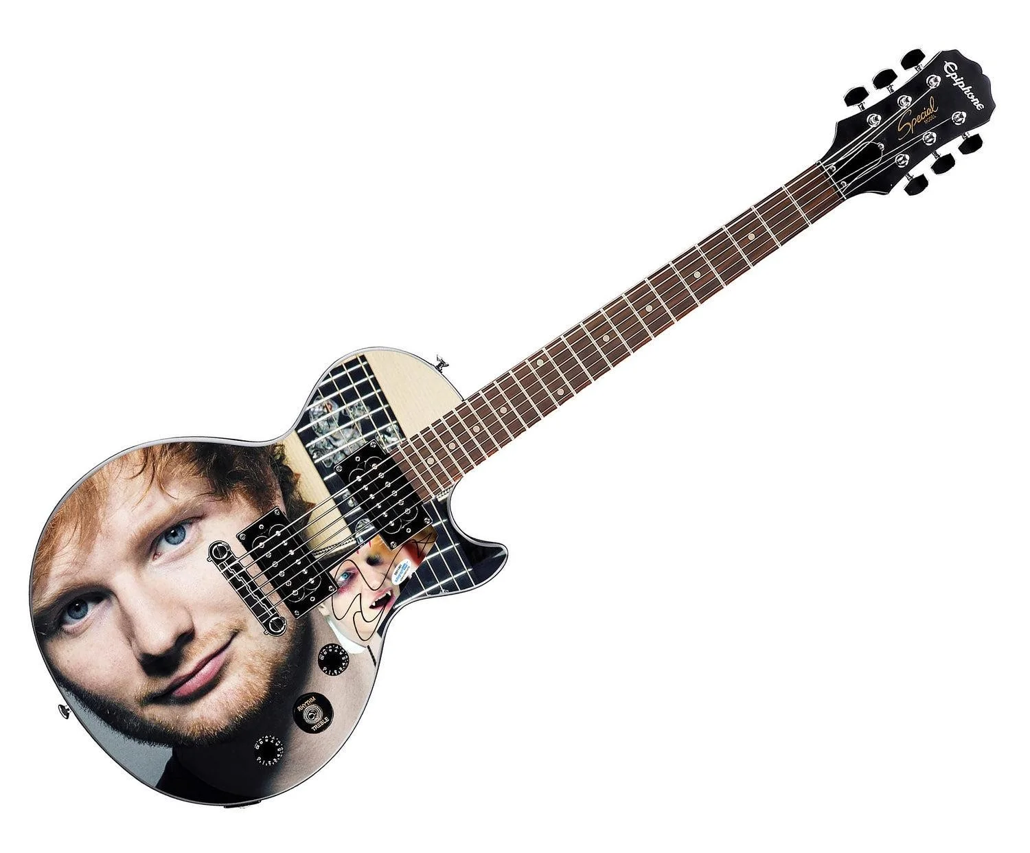 Ed Sheeran Signed Custom Graphics Gibson Epiphone Guitar ACOA, image 3