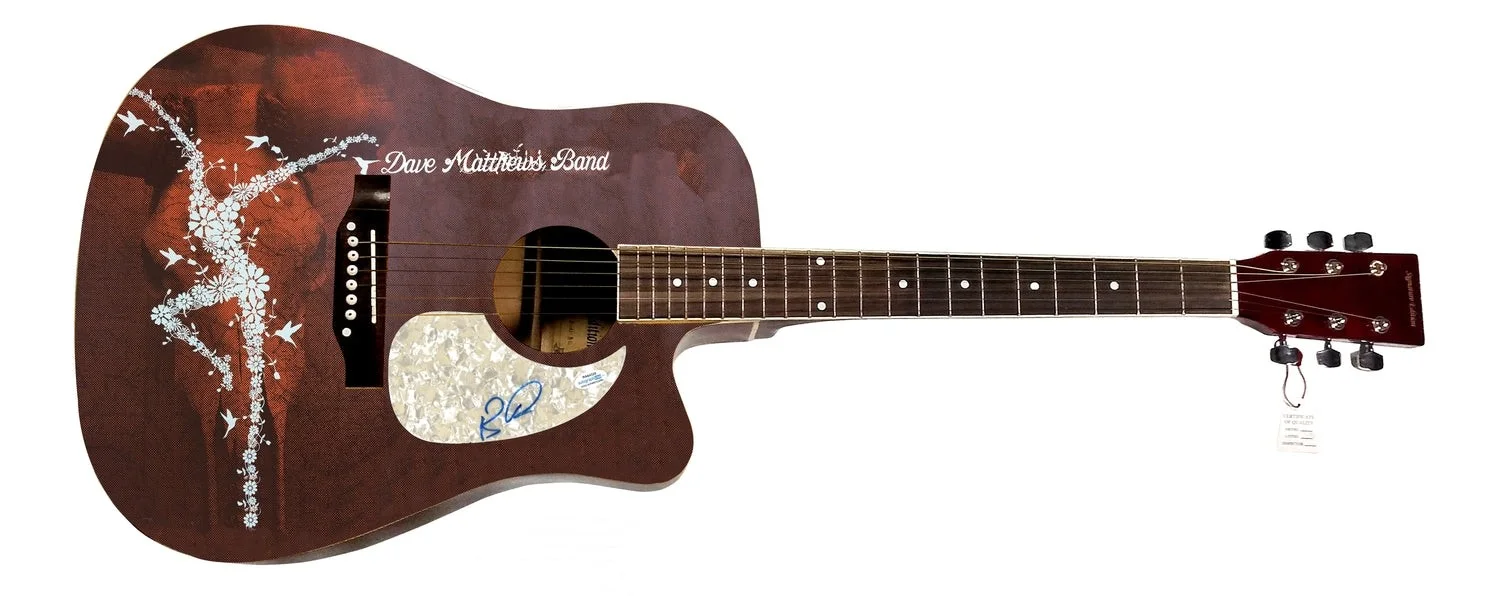 Dave Matthews Band Boyd Tinsley Signed 1:1 Graphics Photo Guitar ACOA, image 2