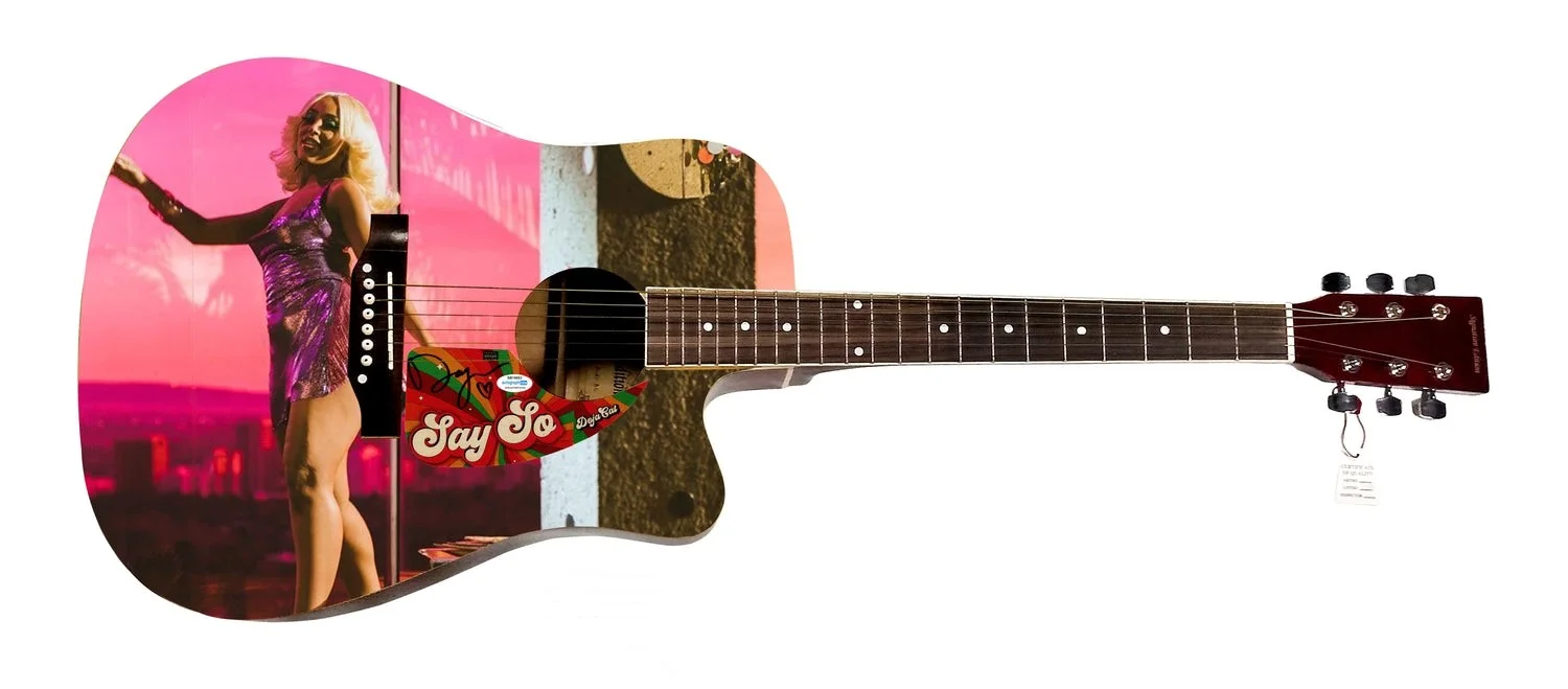Doja Cat Say So Signed Custom Graphics Album Photo Guitar ACOA, image 2