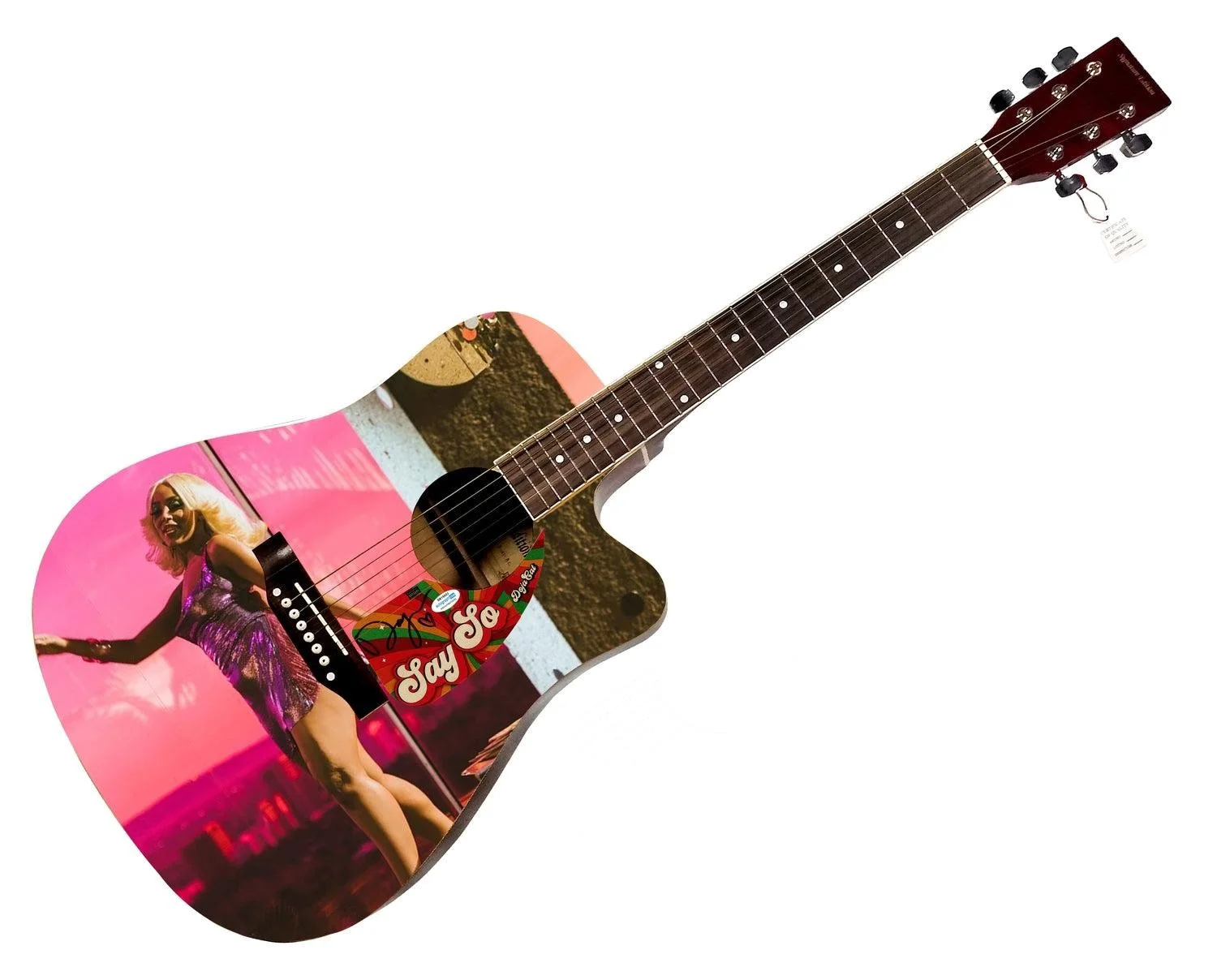 Doja Cat Say So Signed Custom Graphics Album Photo Guitar ACOA, image 3