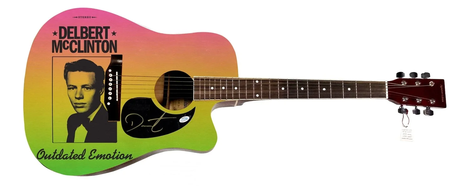 Delbert McClinton Signed 1:1 Signature Edition Graphics Photo Guitar ACOA, image 2