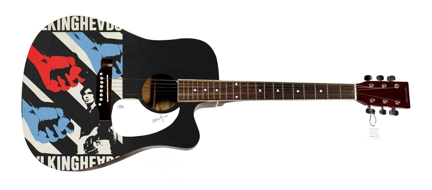 David Byrne of The Talking Heads Signed Custom Graphics 1/1 Guitar ACOA, изображение 2