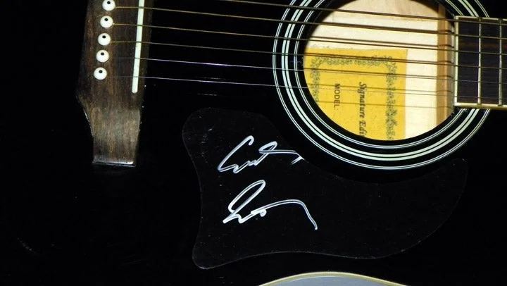 Cowboy Troy Signed Autographed Black Acoustic Guitar, image 2