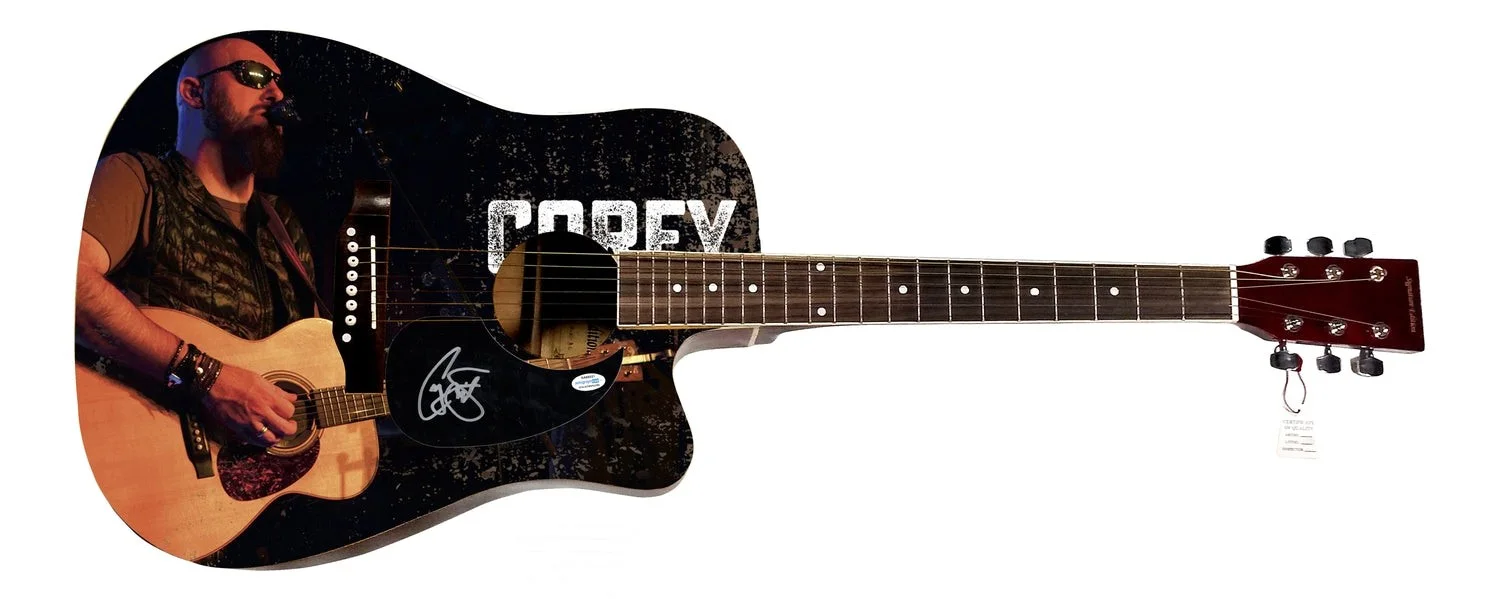 Corey Smith Signed 1/1 Custom Graphics Photo Guitar ACOA, image 2