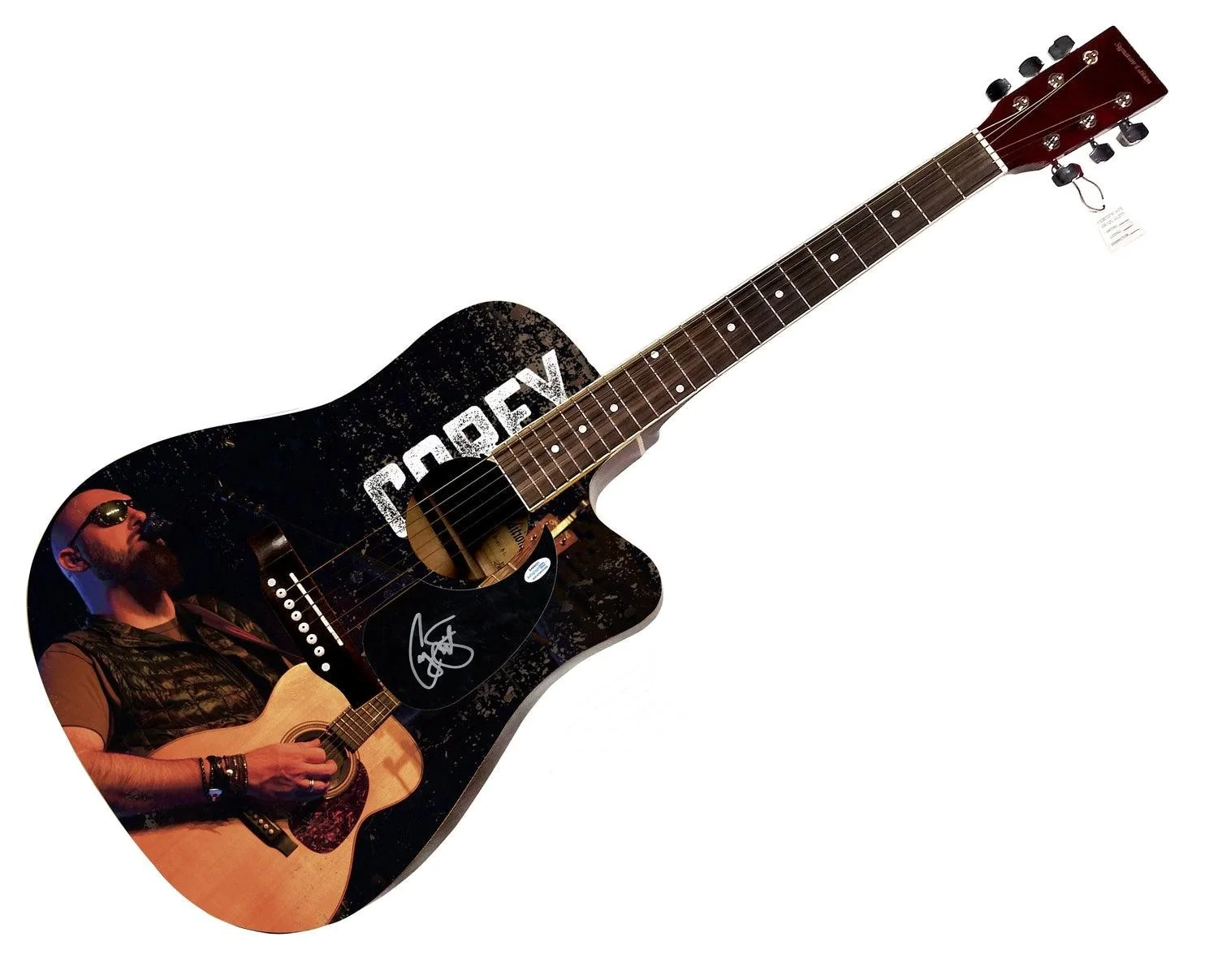 Corey Smith Signed 1/1 Custom Graphics Photo Guitar ACOA, image 3