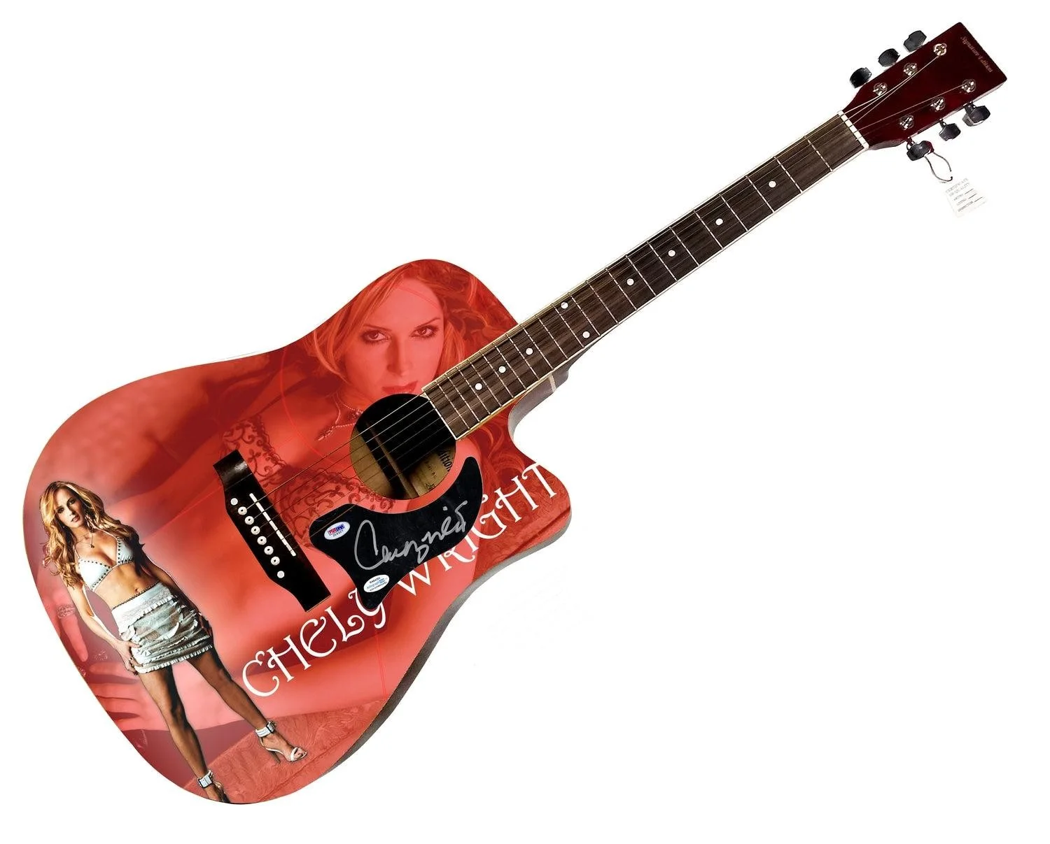 Chely Wright Signed 1/1 Custom Graphics Photo Guitar ACOA PSA, image 3