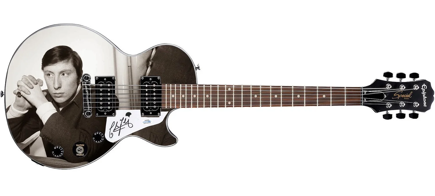 Chris Farlowe Signed Gibson Epiphone Les Paul Photo Graphics Guitar ACOA, image 2