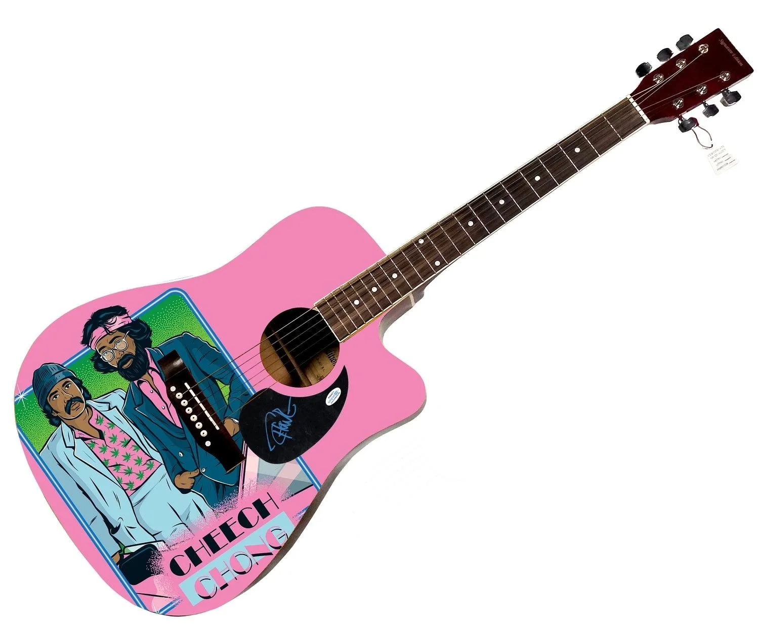 Cheech & Chong Tommy Signed 1:1 Signature Edition Graphics Photo Guitar, image 3