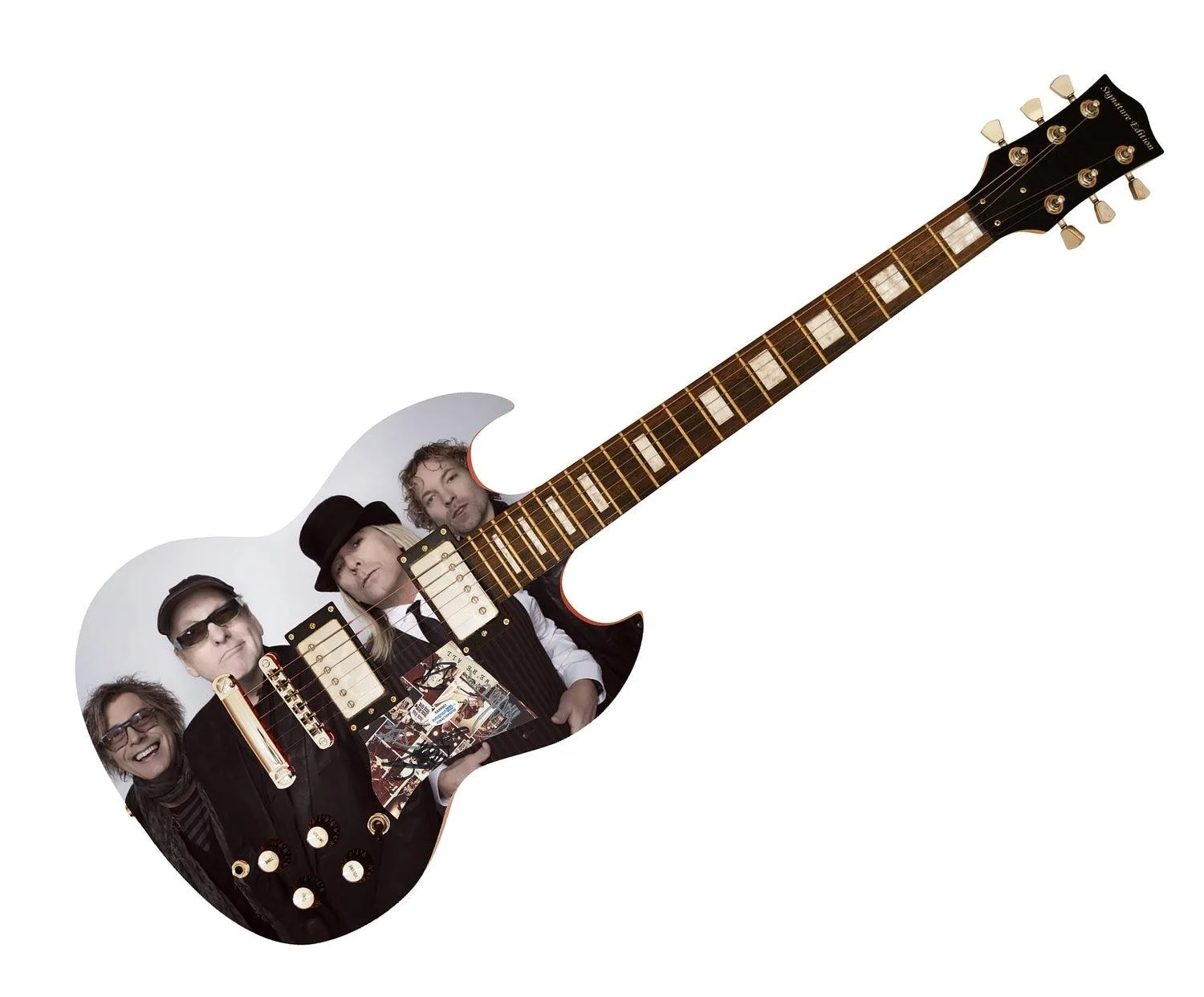 Cheap Trick Signed Autographed Custom Photo Graphics Guitar ACOA ACOA, image 3
