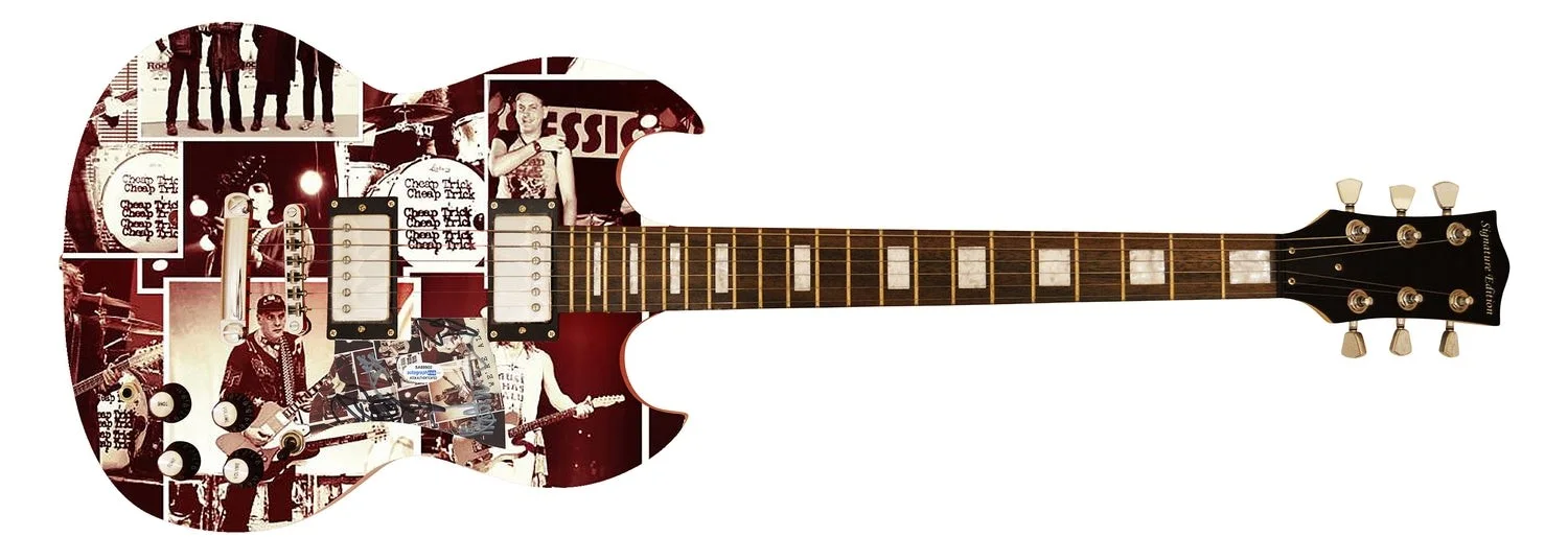 Cheap Trick Signed Autographed Custom Photo Graphics Guitar ACOA ACOA, image 2