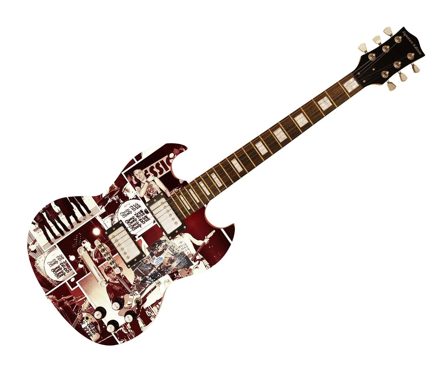 Cheap Trick Signed Autographed Custom Photo Graphics Guitar ACOA ACOA, image 3