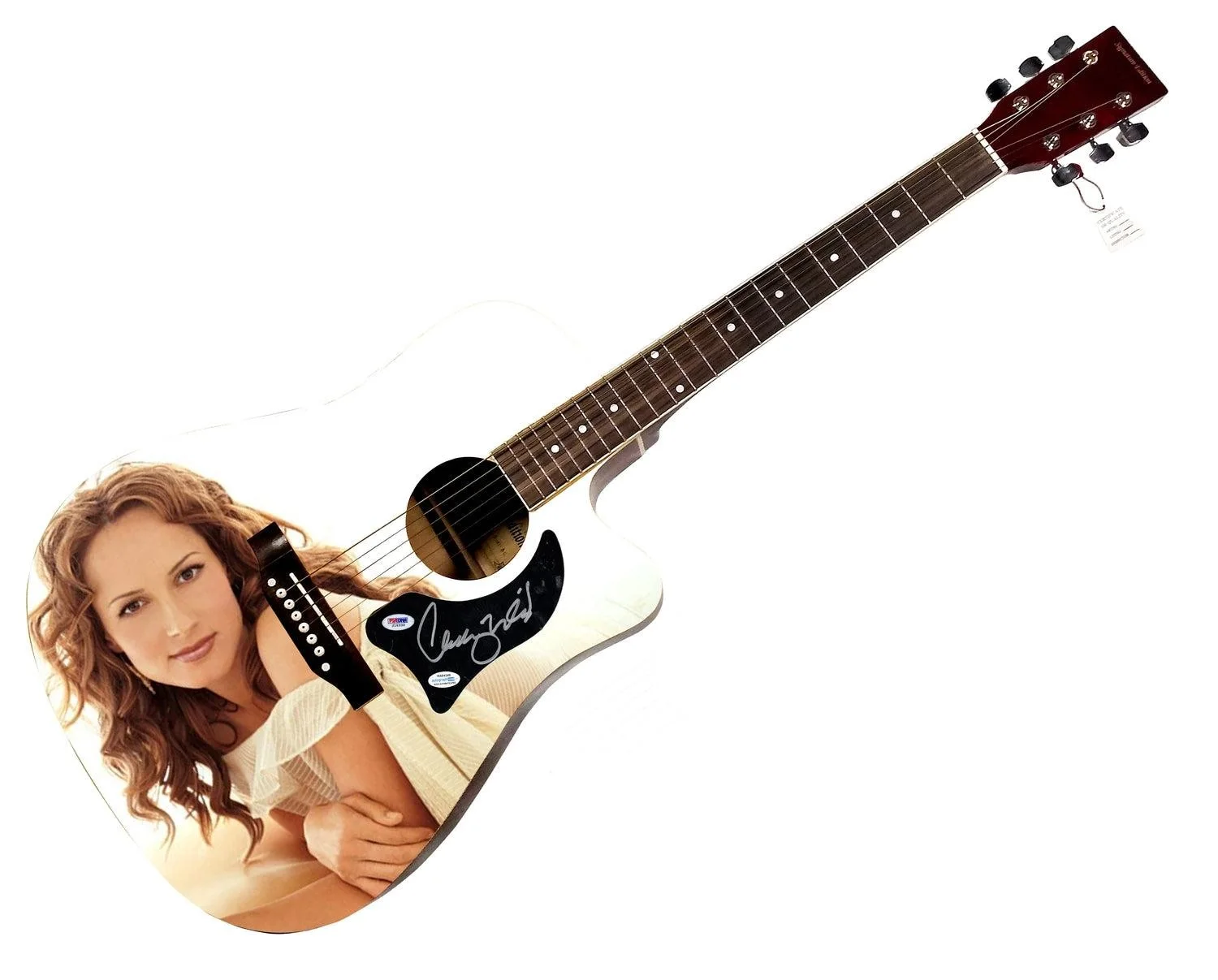 Chely Wright Signed 1/1 Custom Graphics Photo Guitar ACOA PSA, image 3