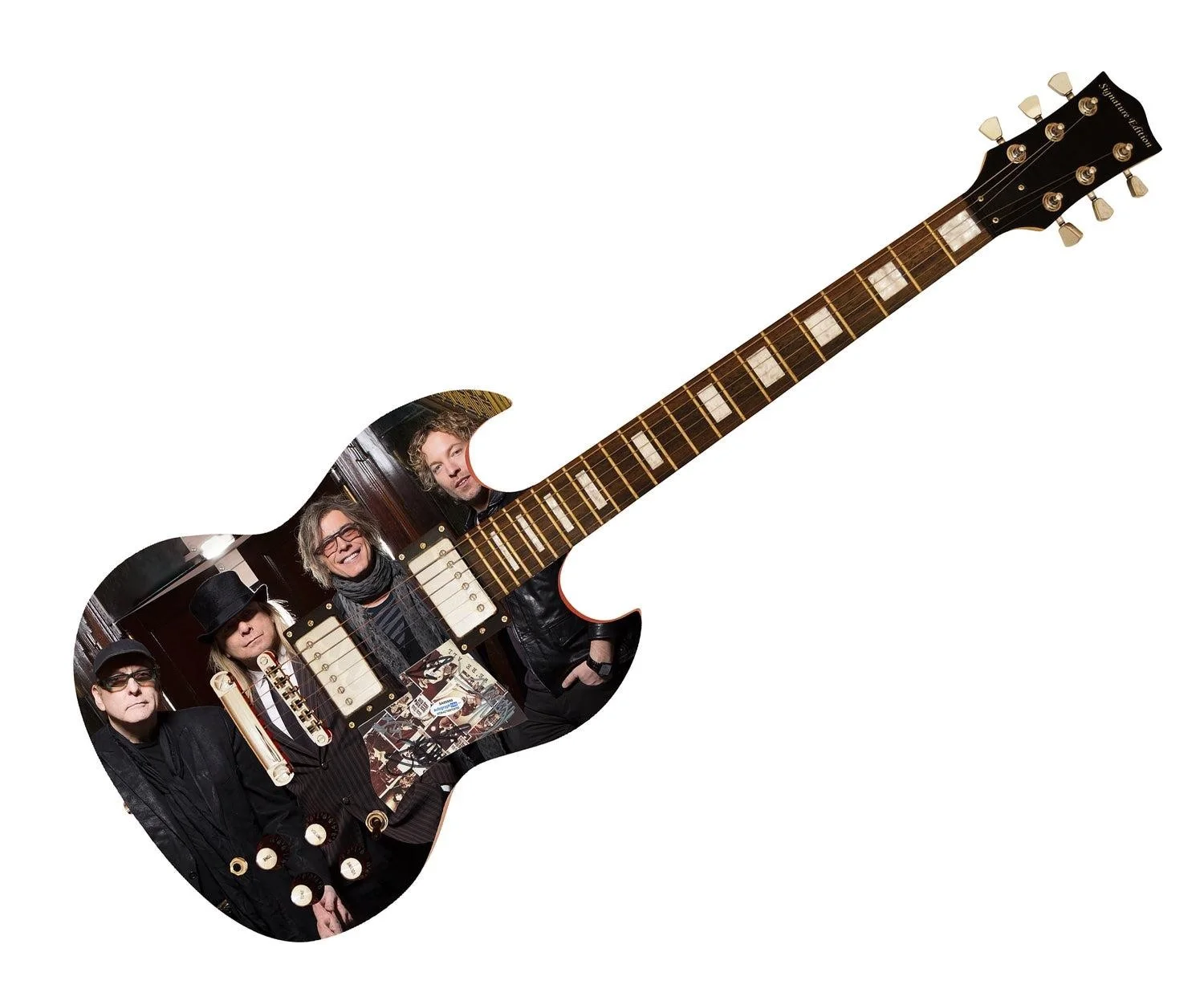 Cheap Trick Signed Autographed Custom Photo Graphics Guitar ACOA ACOA, image 3