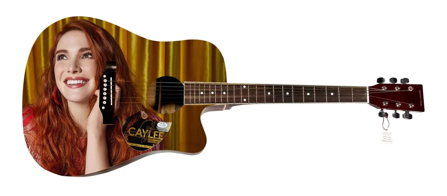Caylee Hammack Signed Autographed Custom Graphics Photo Guitar ACOA, image 2