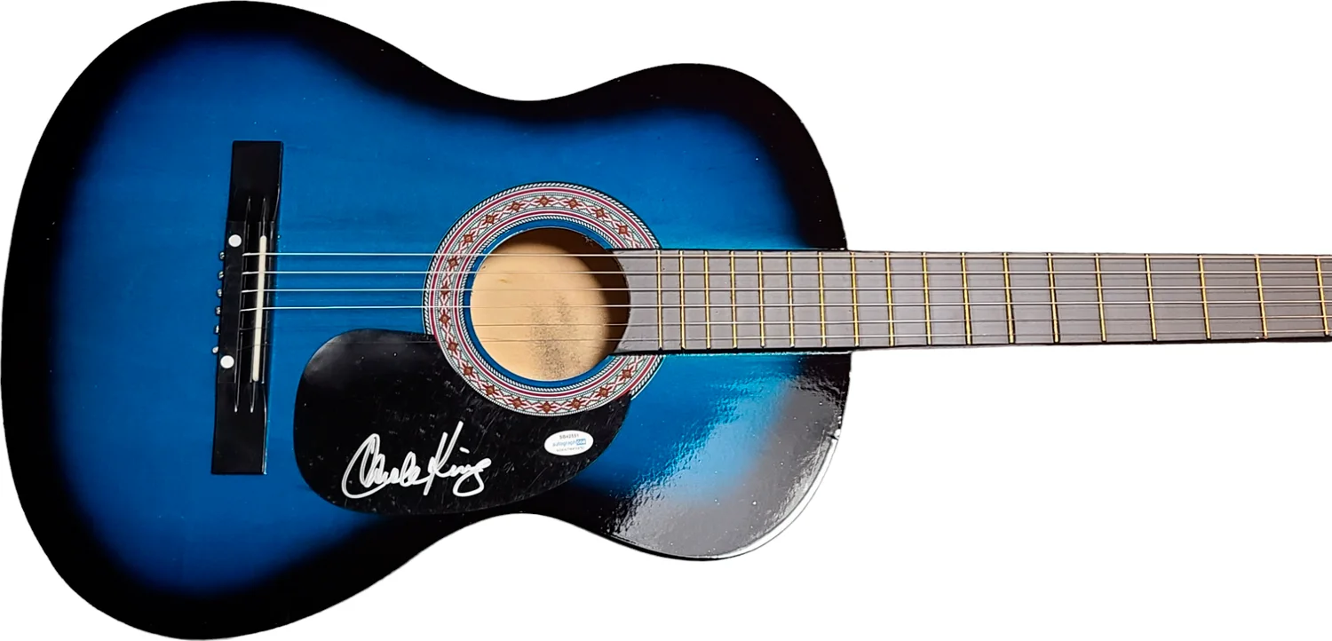 Carole King Signed Autographed Blueburst Zeny Acoustic Guitar ACOA, изображение 3
