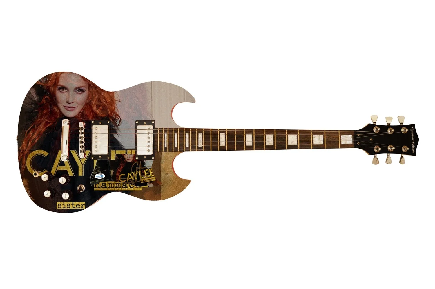 Caylee Hammack Signed Autographed Custom Graphics Photo Guitar ACOA, image 2