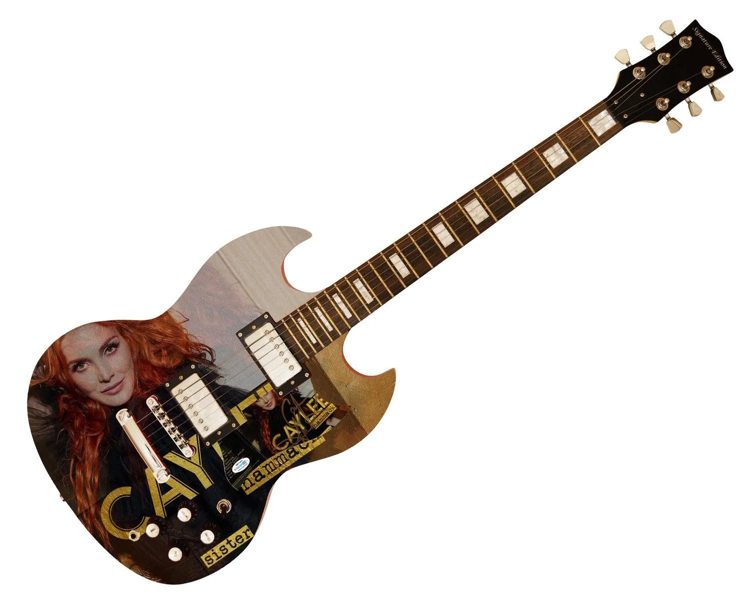 Caylee Hammack Signed Autographed Custom Graphics Photo Guitar ACOA, image 3