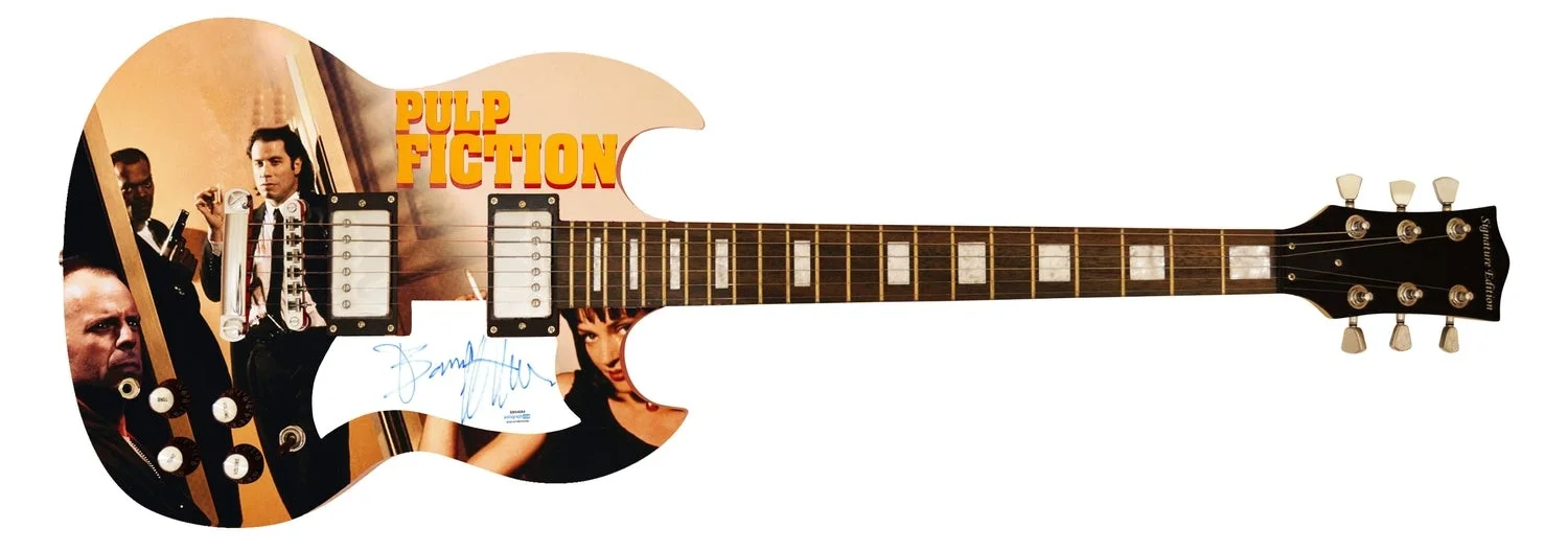 Bruce Willis Pulp Fiction Signed Custom Photo Graphics Guitar ACOA, image 2