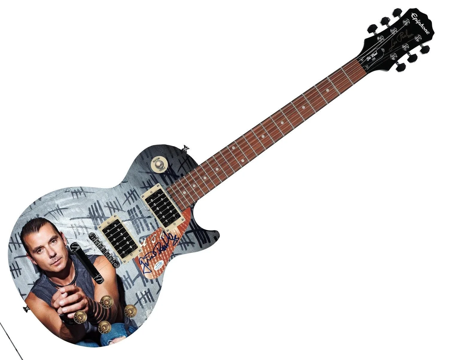 Bush Gavin Rossdale Epiphone Autographed Custom Photo Graphics Guitar ACOA, изображение 3
