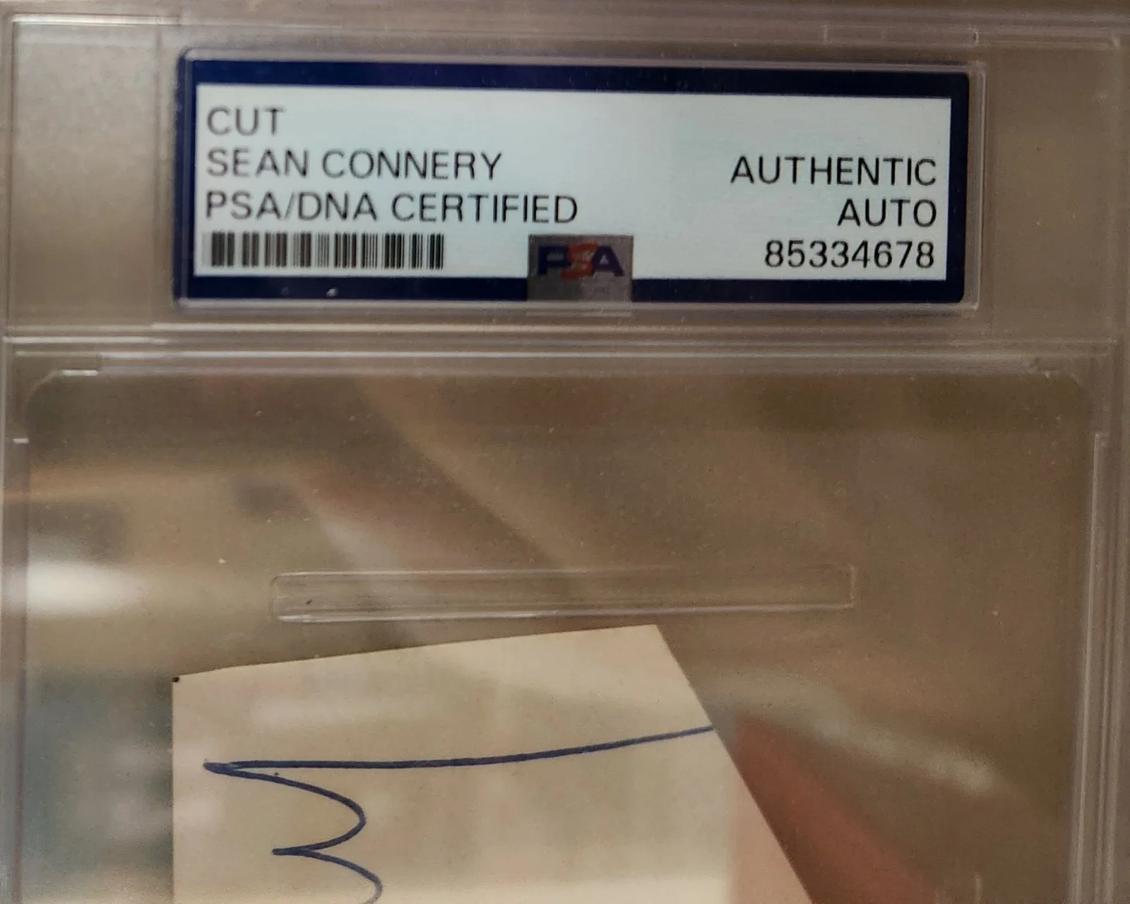 Sean Connery Signed Cut PSA DNA COA Slab James Bond "007" Inscribed Rare, image 2
