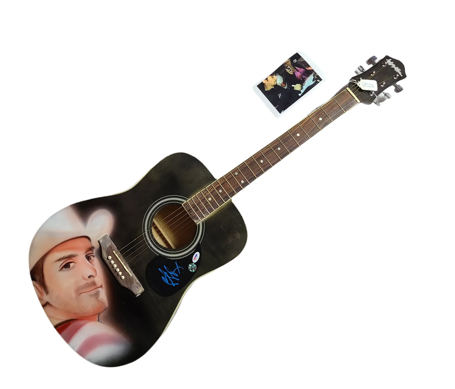 Brad Paisley Signed Airbrushed Acoustic Painting Guitar UACC AFTAL PSA, изображение 3